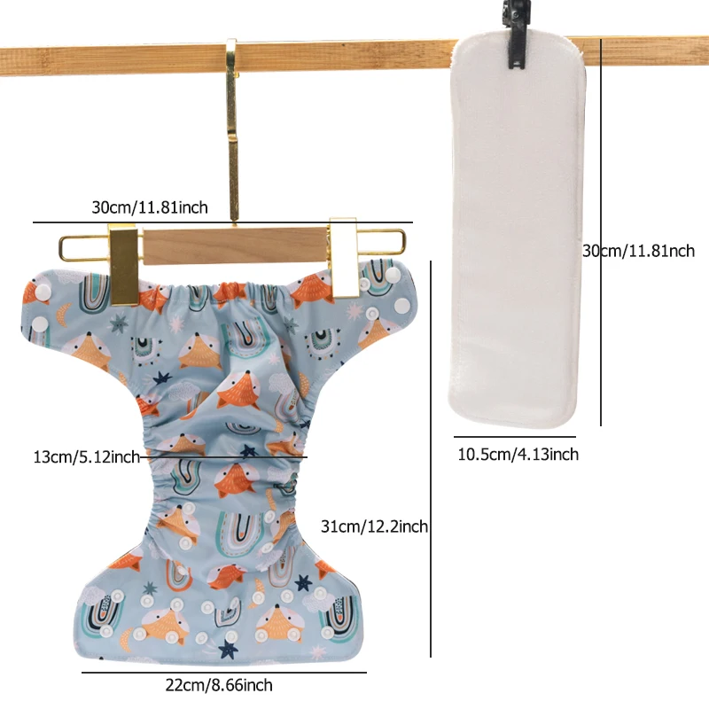 Reusable diapers small soft ecological diapers washable for 0-3 months newborn baby digital print Mommy Novice Necessities - Image 2